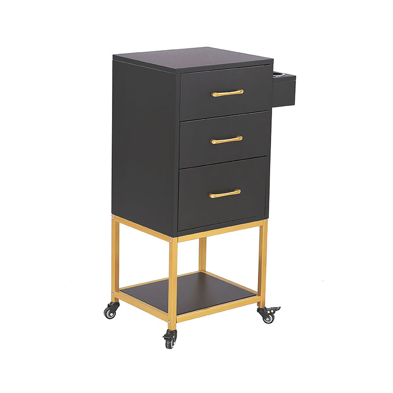 HZ2032 Czarno-złoty wózek do przechowywania w salonie