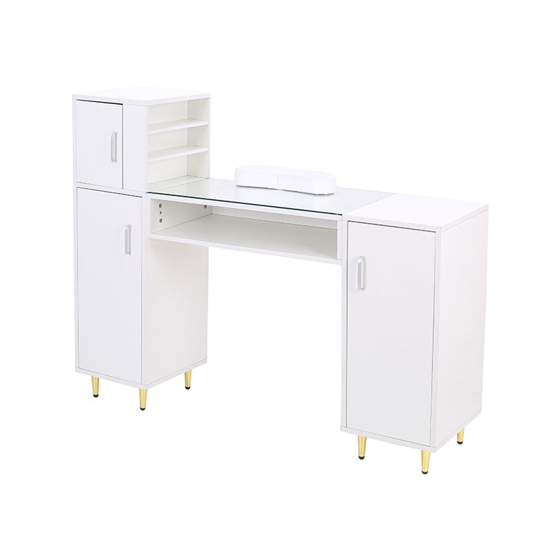 HZ2024BK / HZ2024W Stół do manicure ze szklanym blatem, biurko do stylizacji paznokci