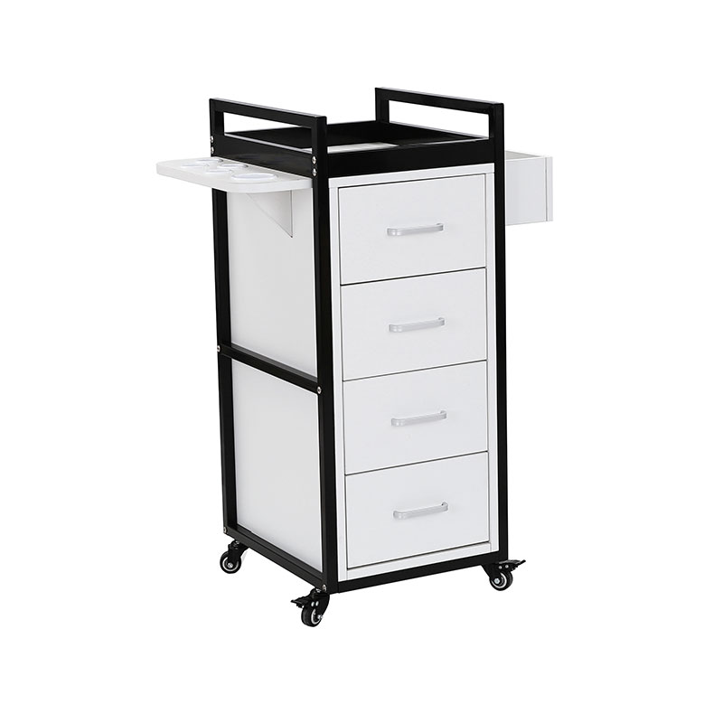 HZ2069BK / HZ2069W Czarno-złoty wózek do salonu kosmetycznego