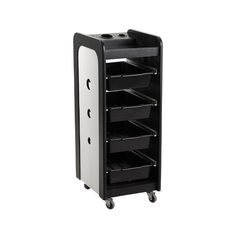 HZ2012 Wózek kosmetyczny na kółkach ze szklanym blatem