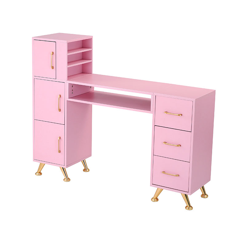 HZ2024BP Biurko do manicure ze szklanym blatem i podpórką na nadgarstki