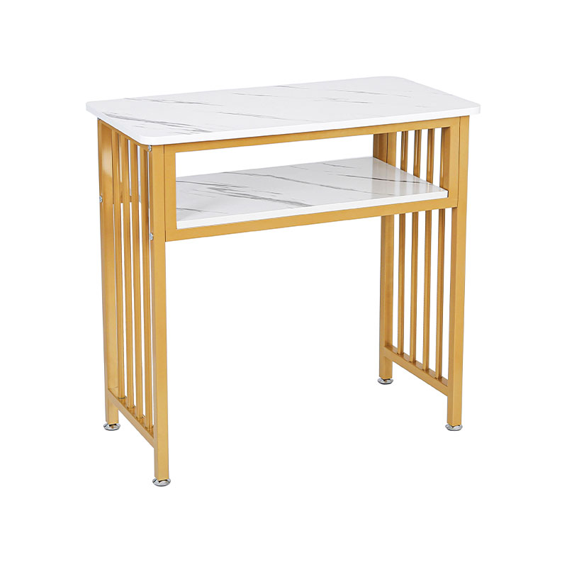 HZ2054 Złoto-białe, marmurkowe biurko do paznokci