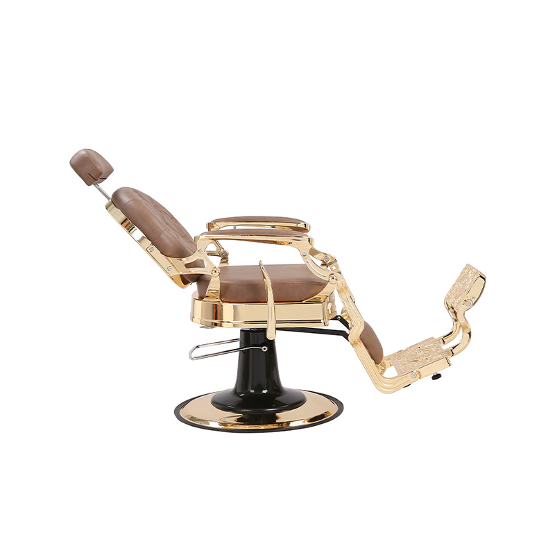 HZ8799B-K / HZ8799B-R / HZ8799G-R / HZ8799H-Z Fotel fryzjerski w kolorze czarnym ze złotą ramą