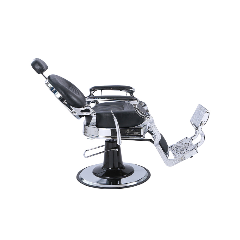 HZ8799C Czarne, klasyczne, rozkładane krzesło w stylu pionowym, z pogrubioną kwadratową poduszką w stylu retro