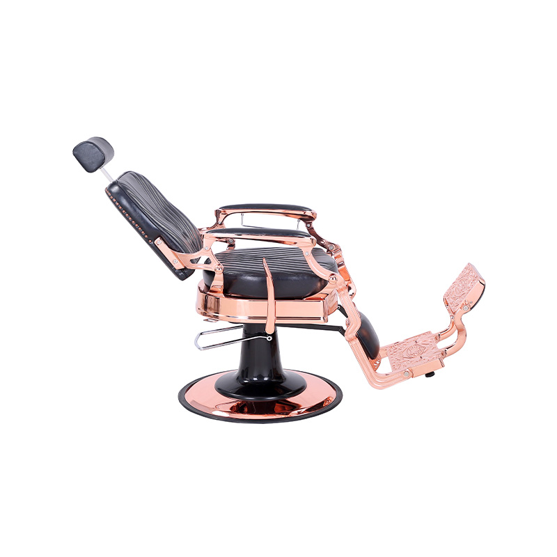 HZ87127 Krzesło fryzjerskie w stylu vintage, wytrzymałe, hydraulicznie odchylane, z kwadratowym oparciem i skośnym oparciem