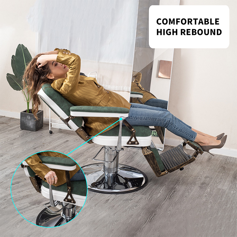 HZ8753BK / HZ8753GR / HZ8753RD Czarny fotel fryzjerski Lincoln w stylu vintage