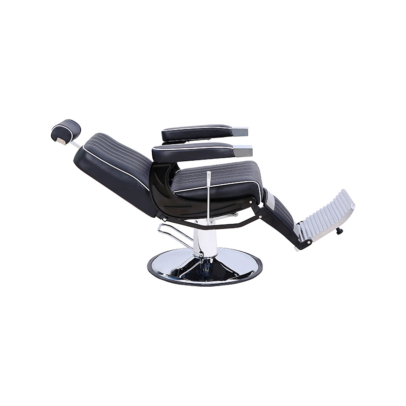 HZ8752SX Krzesło fryzjerskie w czarno-białe, walcowane paski z pionowymi paskami