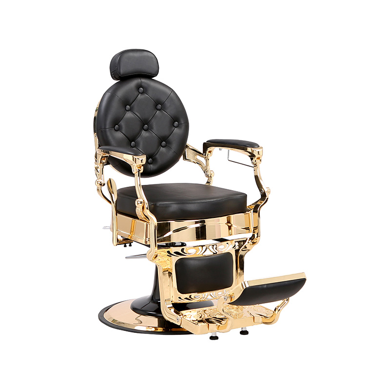 HZ8799B-K / HZ8799B-R / HZ8799G-R / HZ8799H-Z Fotel fryzjerski w kolorze czarnym ze złotą ramą