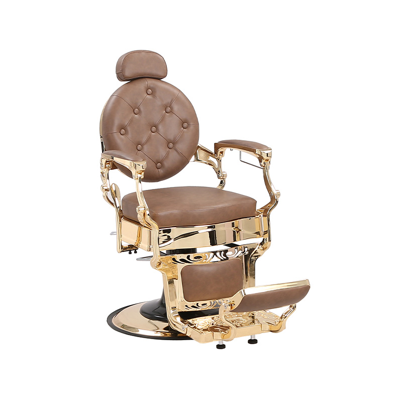 HZ8799B-K / HZ8799B-R / HZ8799G-R / HZ8799H-Z Fotel fryzjerski w kolorze czarnym ze złotą ramą