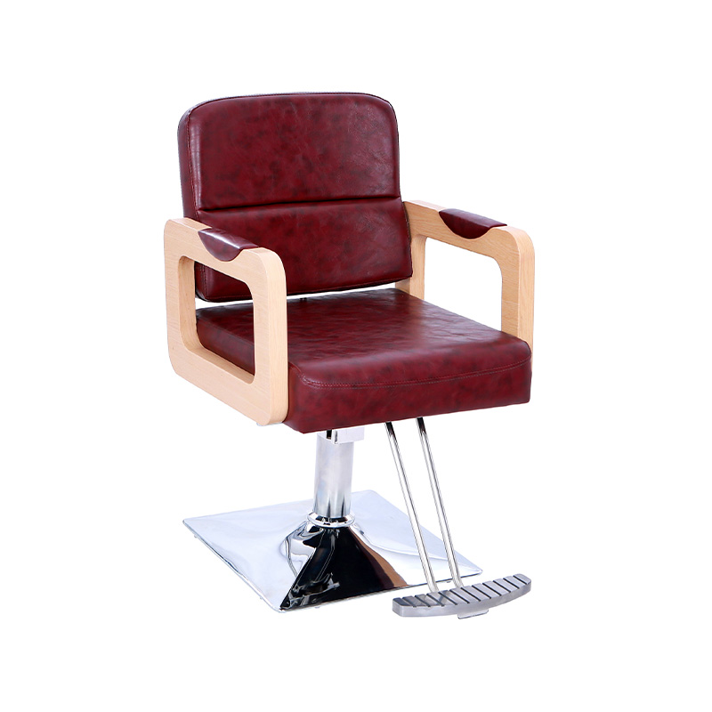 HZ87131 Krzesło salonowe ze skóry wieprzowej w żywym kolorze, z drewnianym podłokietnikiem