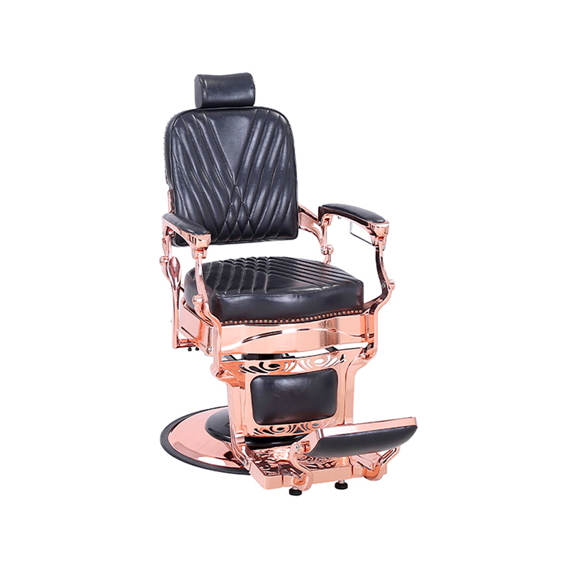 HZ87127 Krzesło fryzjerskie w stylu vintage, wytrzymałe, hydraulicznie odchylane, z kwadratowym oparciem i skośnym oparciem