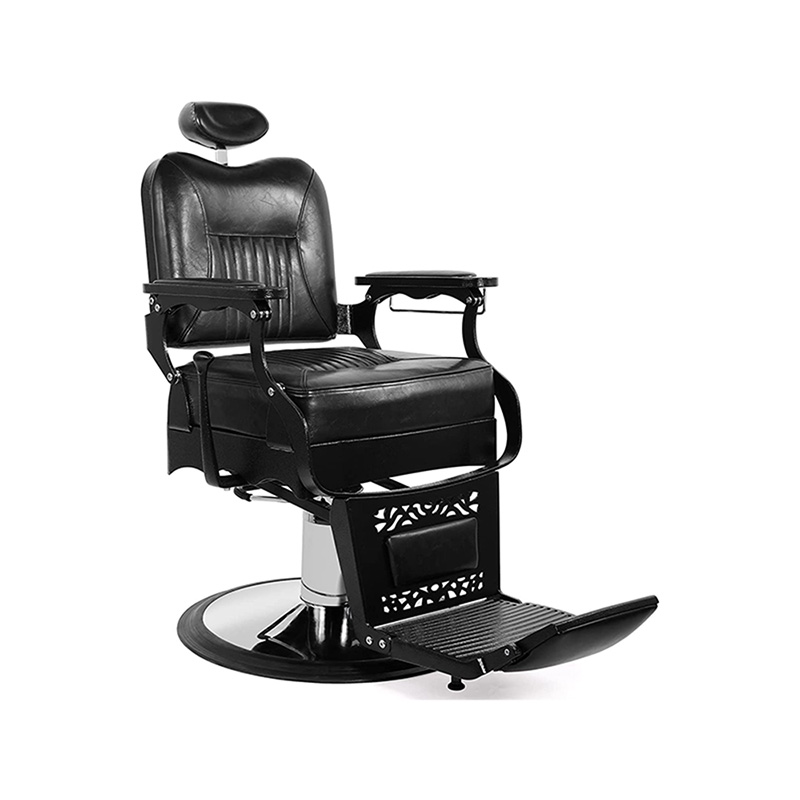 HZ8754 Czarne krzesła salonowe w stylu vintage