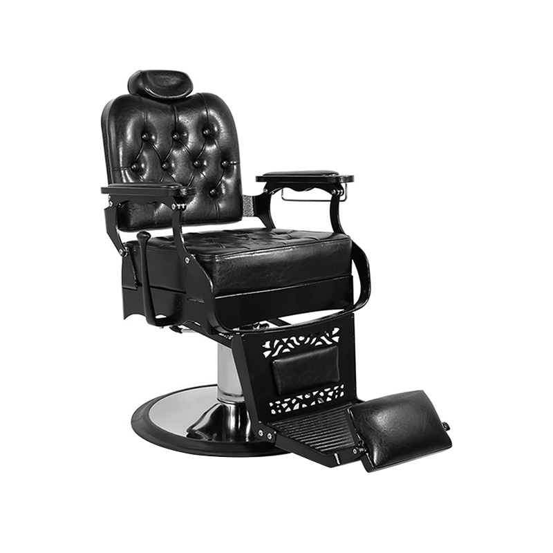 HZ8798 Czarne kwadratowe klamry oparcia w stylu vintage, krzesła do salonów fryzjerskich