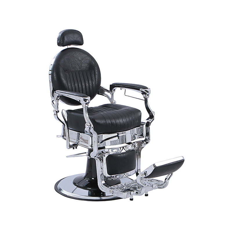 HZ8799C Czarne, klasyczne, rozkładane krzesło w stylu pionowym, z pogrubioną kwadratową poduszką w stylu retro