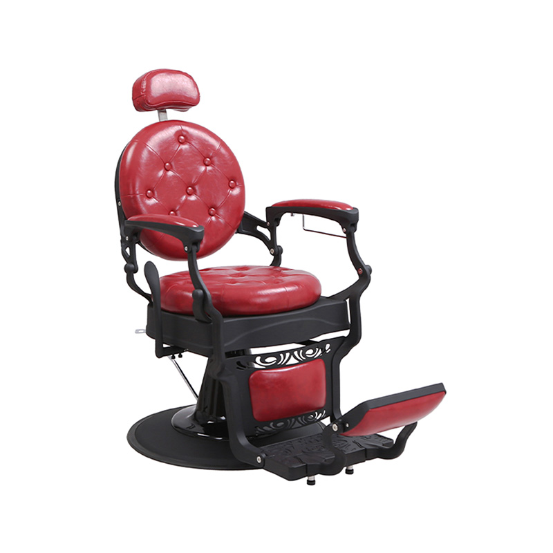 HZ8799MS Krzesło fryzjerskie w stylu vintage, bordowe, sprane, lniane